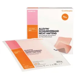 Allevyn Niet-aanhangend schuimverband, tracheostomie / hiel Smith & Nephew Allevyn Schuimstofverband hiel, niet-klevend, zonder PZN | 10,5 x 13,5 cm | 30 Stück